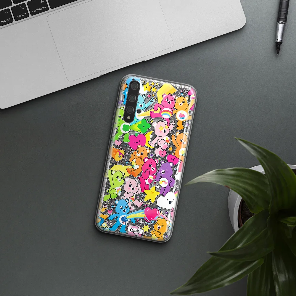 a pattern of cartoon bears Huawei Nova 5t Clear TPU Case