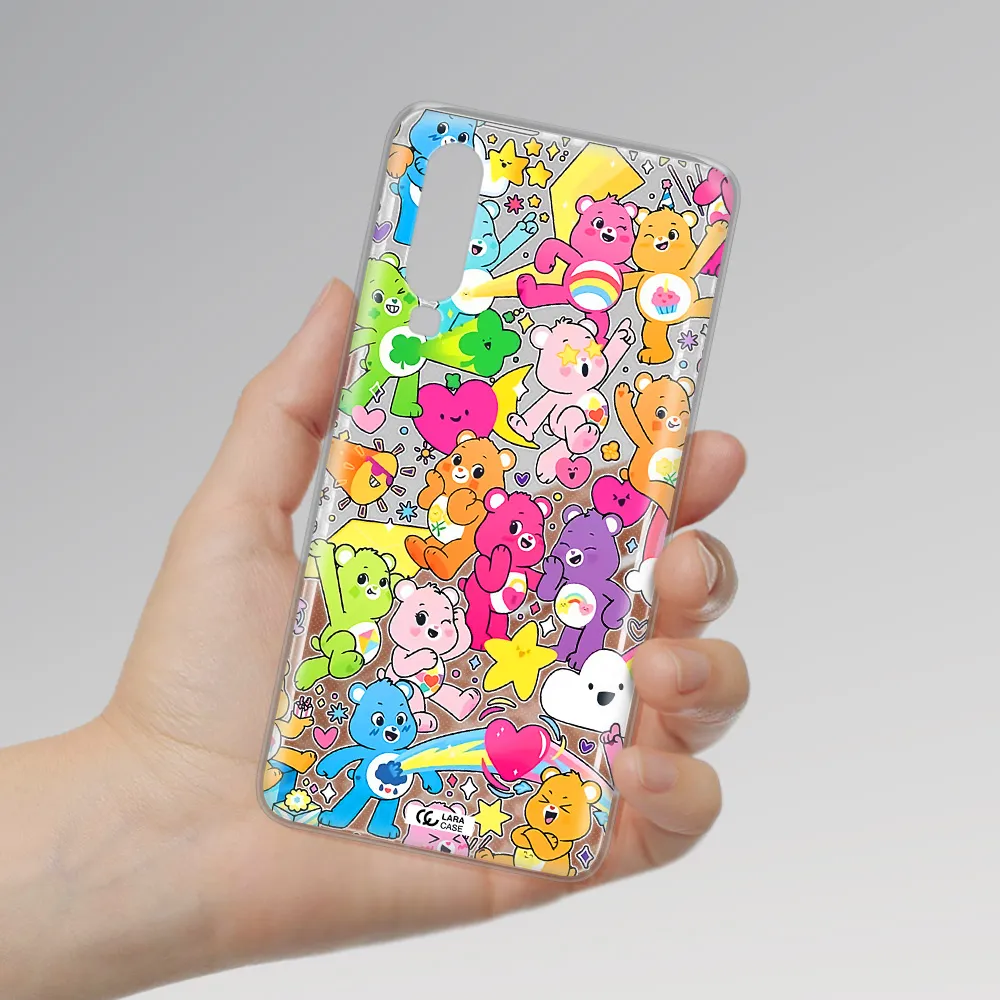 a pattern of cartoon bears Huawei P30 Clear TPU Case