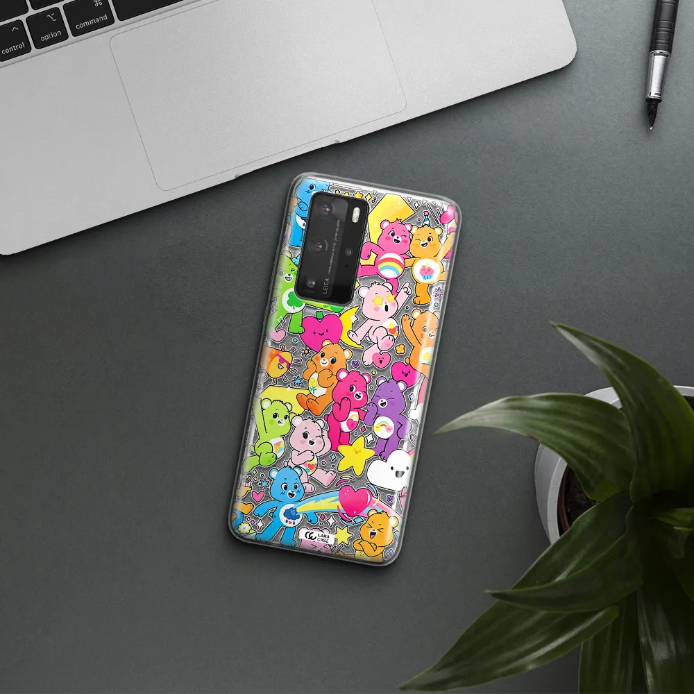a pattern of cartoon bears Huawei P40 Pro Clear TPU Case
