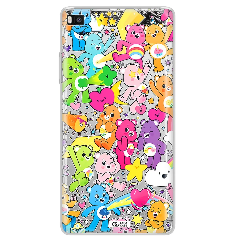 a pattern of cartoon bears Huawei P8 Clear TPU Case
