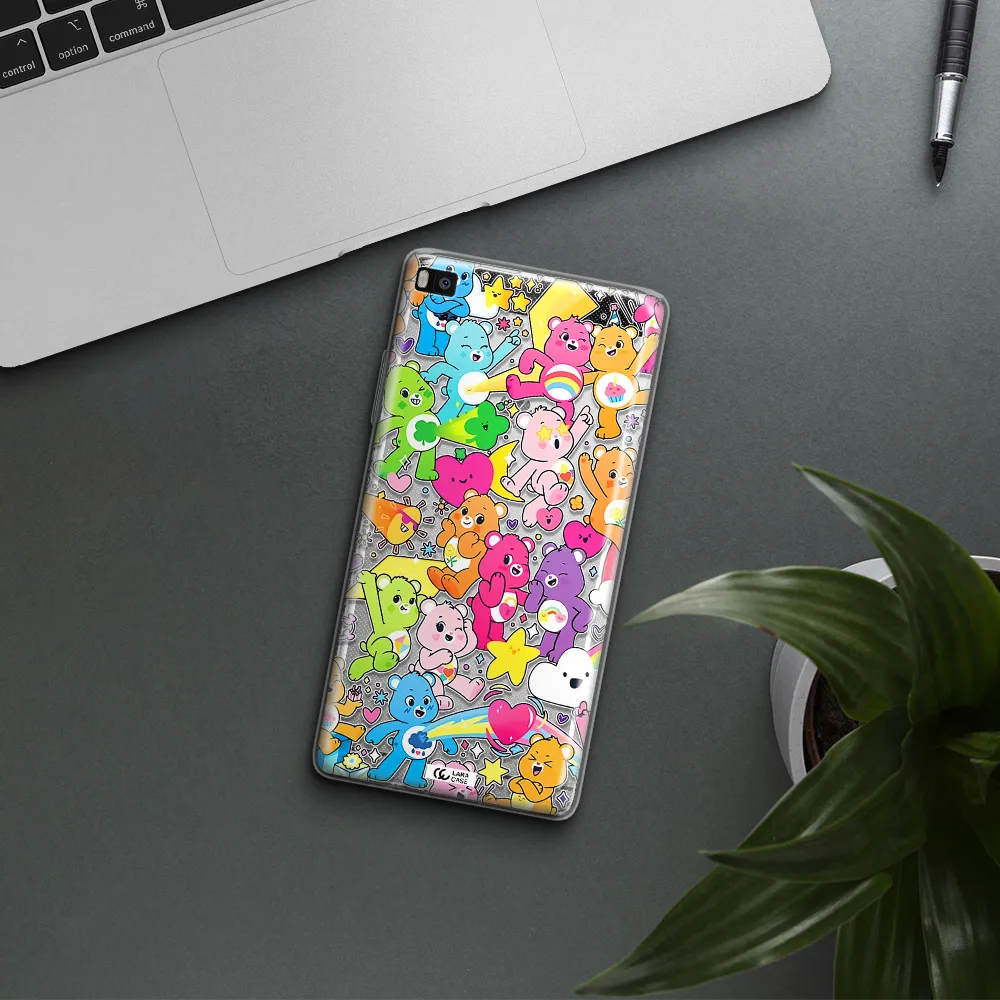 a pattern of cartoon bears Huawei P8 Clear TPU Case
