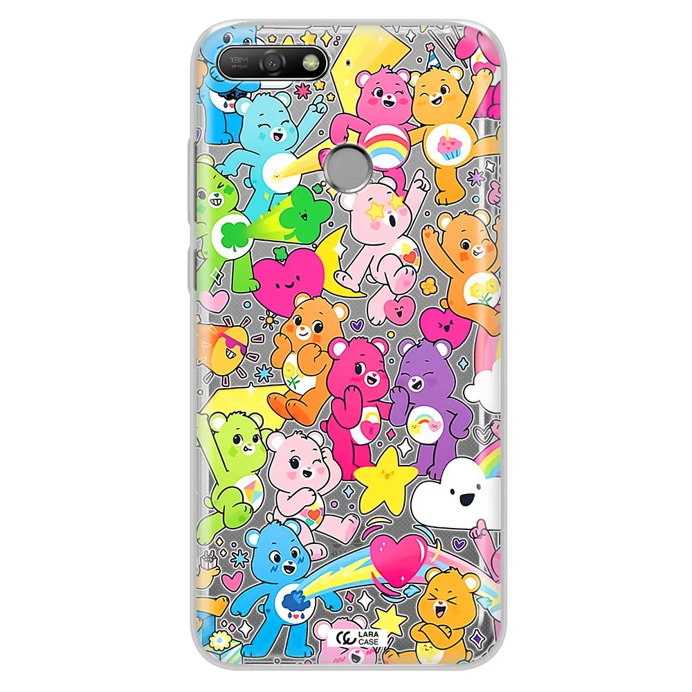 a pattern of cartoon bears Huawei Y6 Prime 2018 Clear TPU Case