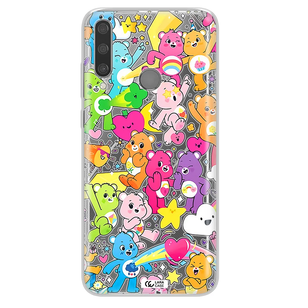 a pattern of cartoon bears Huawei Y6P Clear TPU Case
