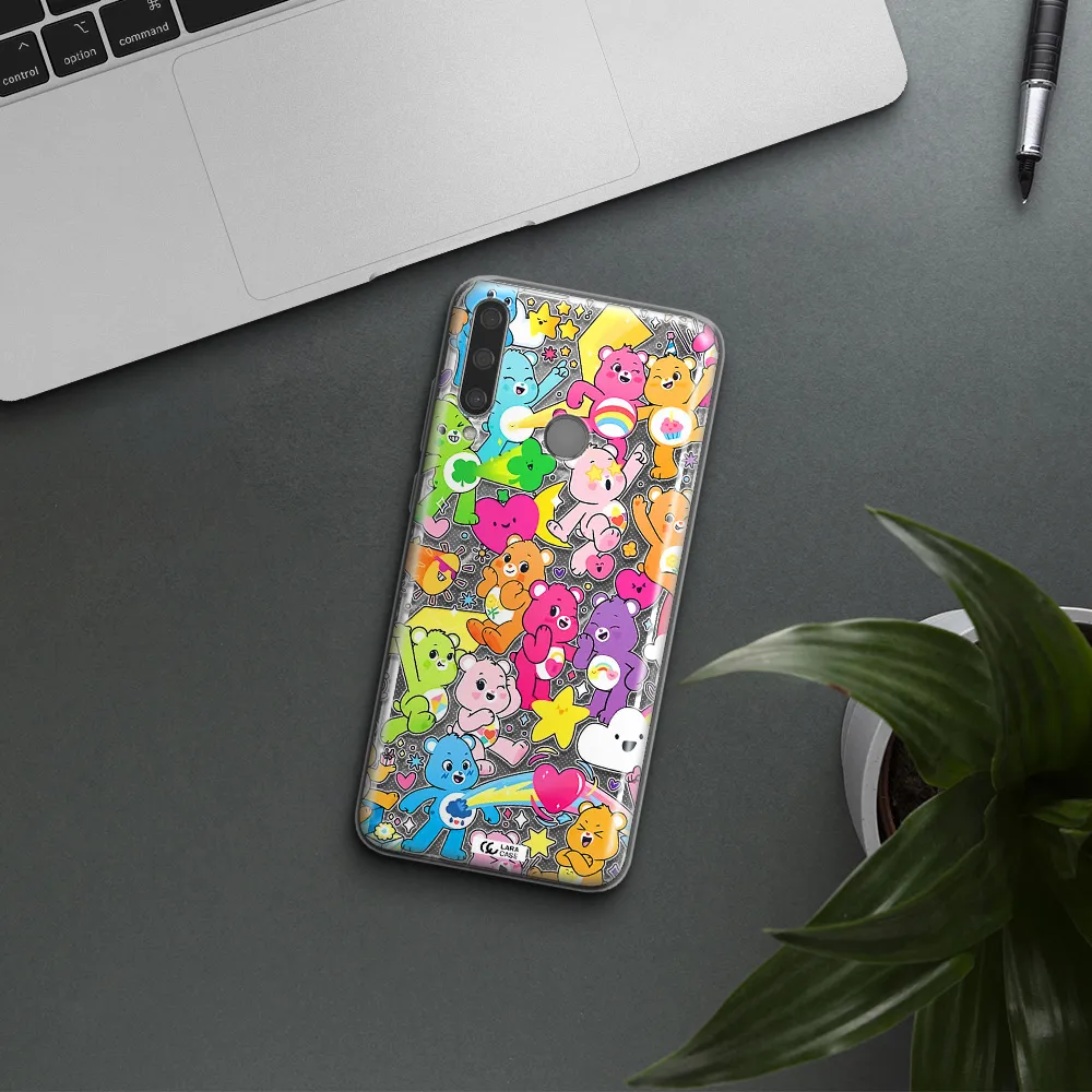 a pattern of cartoon bears Huawei Y6P Clear TPU Case
