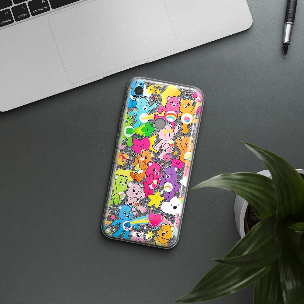 a pattern of cartoon bears Huawei Y6S Clear TPU Case