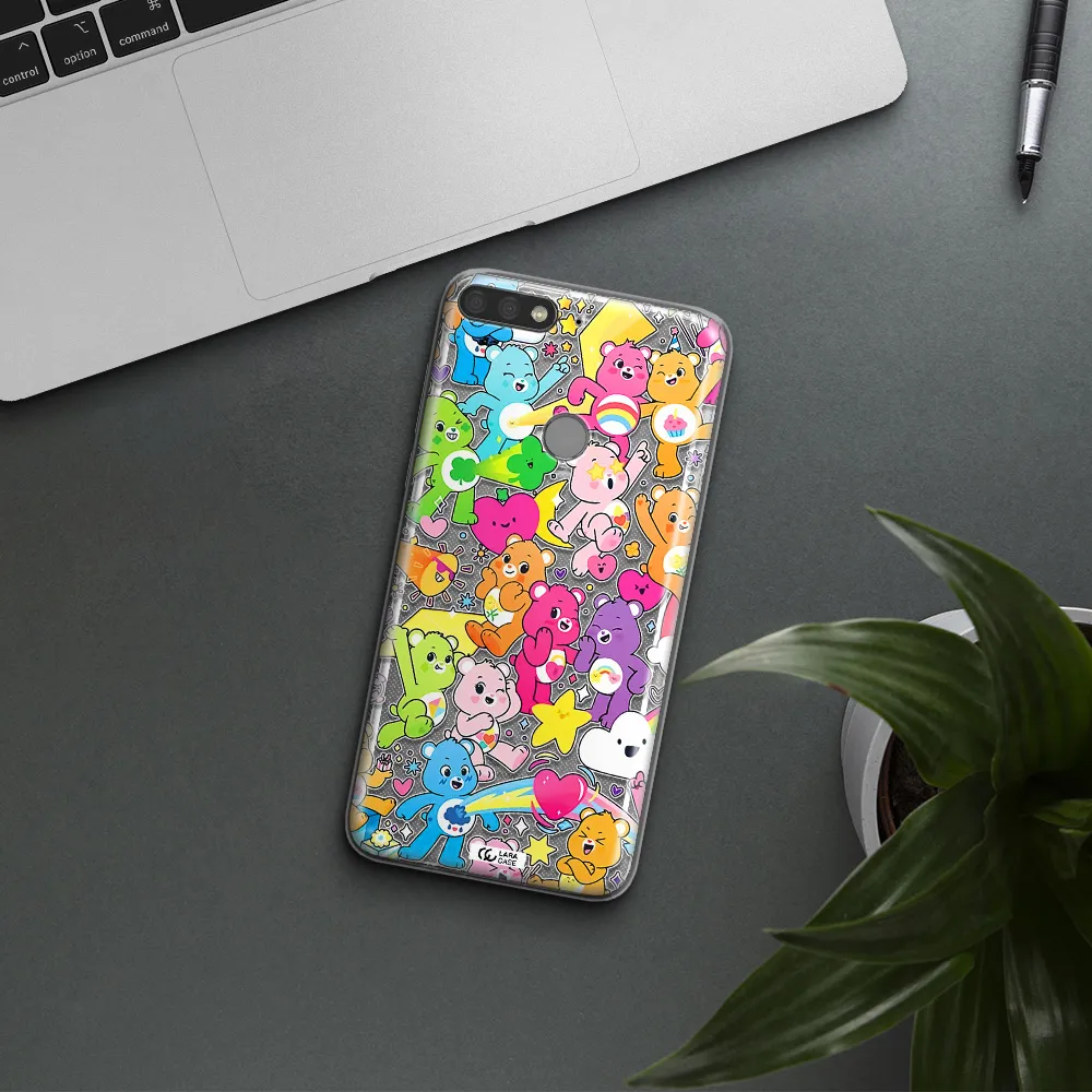 a pattern of cartoon bears Huawei Y7 Prime 2018 Clear TPU Case