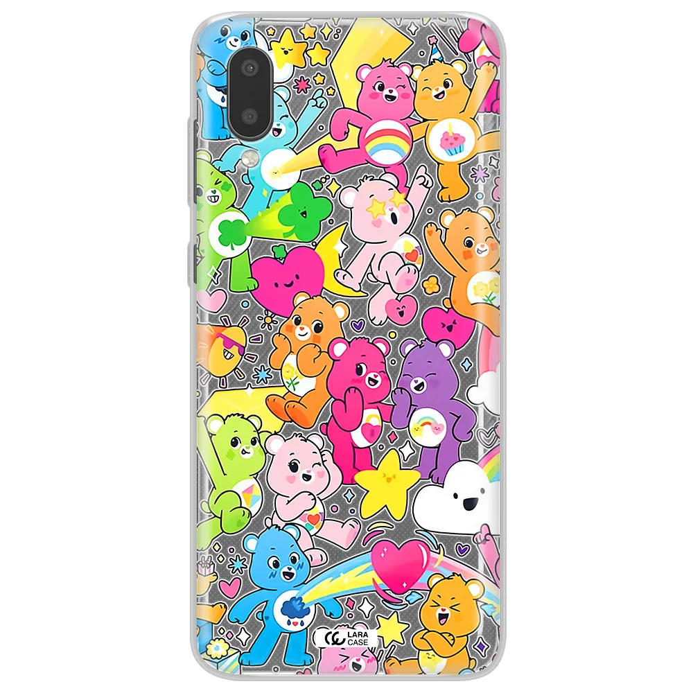 a pattern of cartoon bears Samsung A02 Clear TPU Case