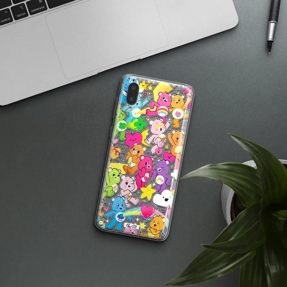 a pattern of cartoon bears Samsung A02 Clear TPU Case