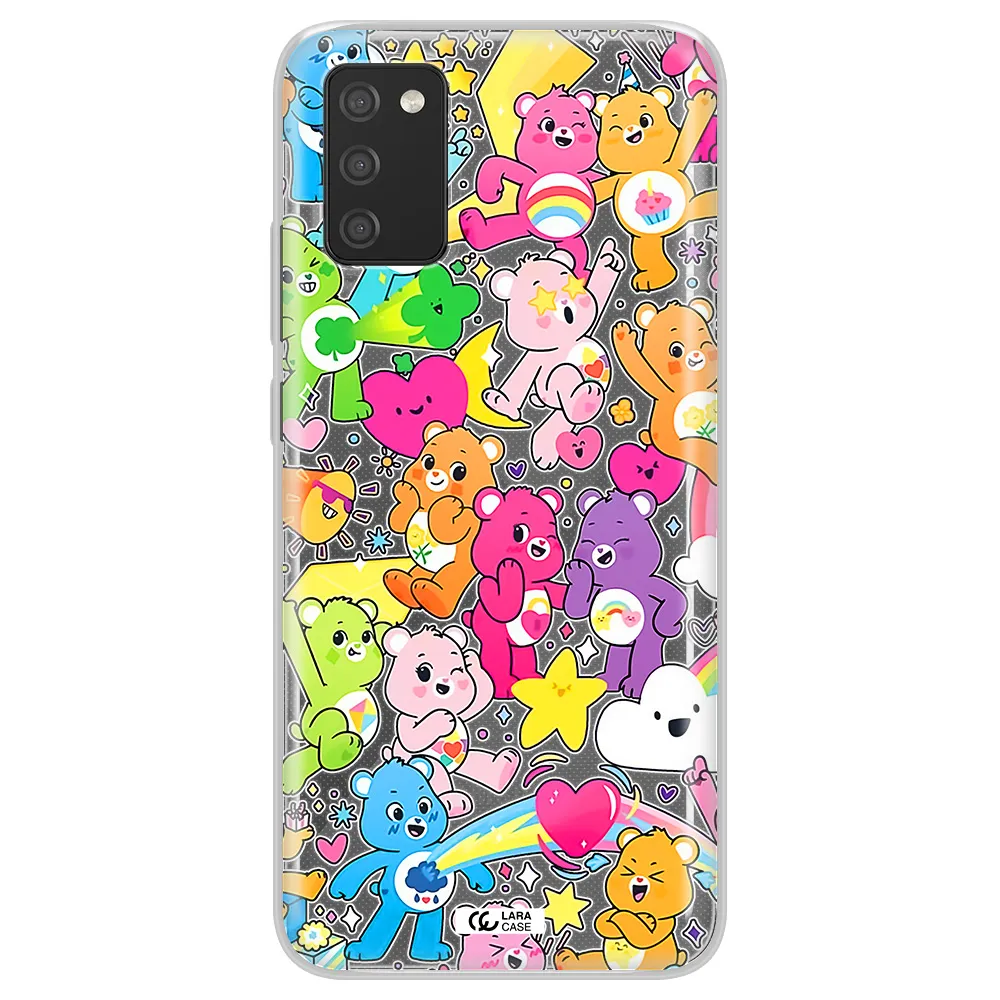 a pattern of cartoon bears Samsung A02S Clear TPU Case
