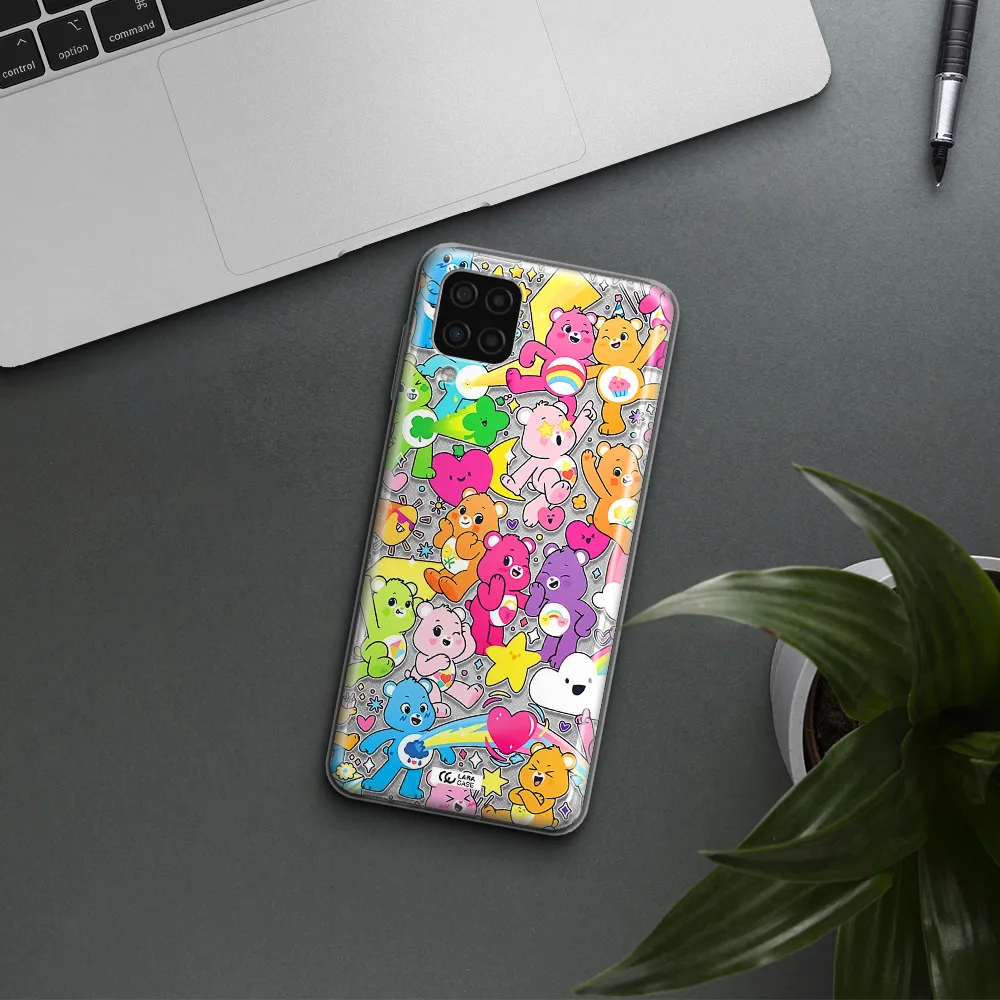 a pattern of cartoon bears Samsung A12 4g Clear TPU Case