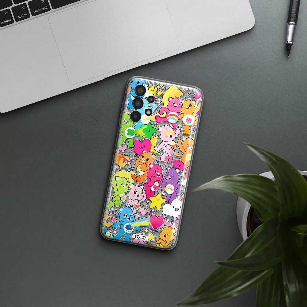 a pattern of cartoon bears Samsung A13 Clear TPU Case