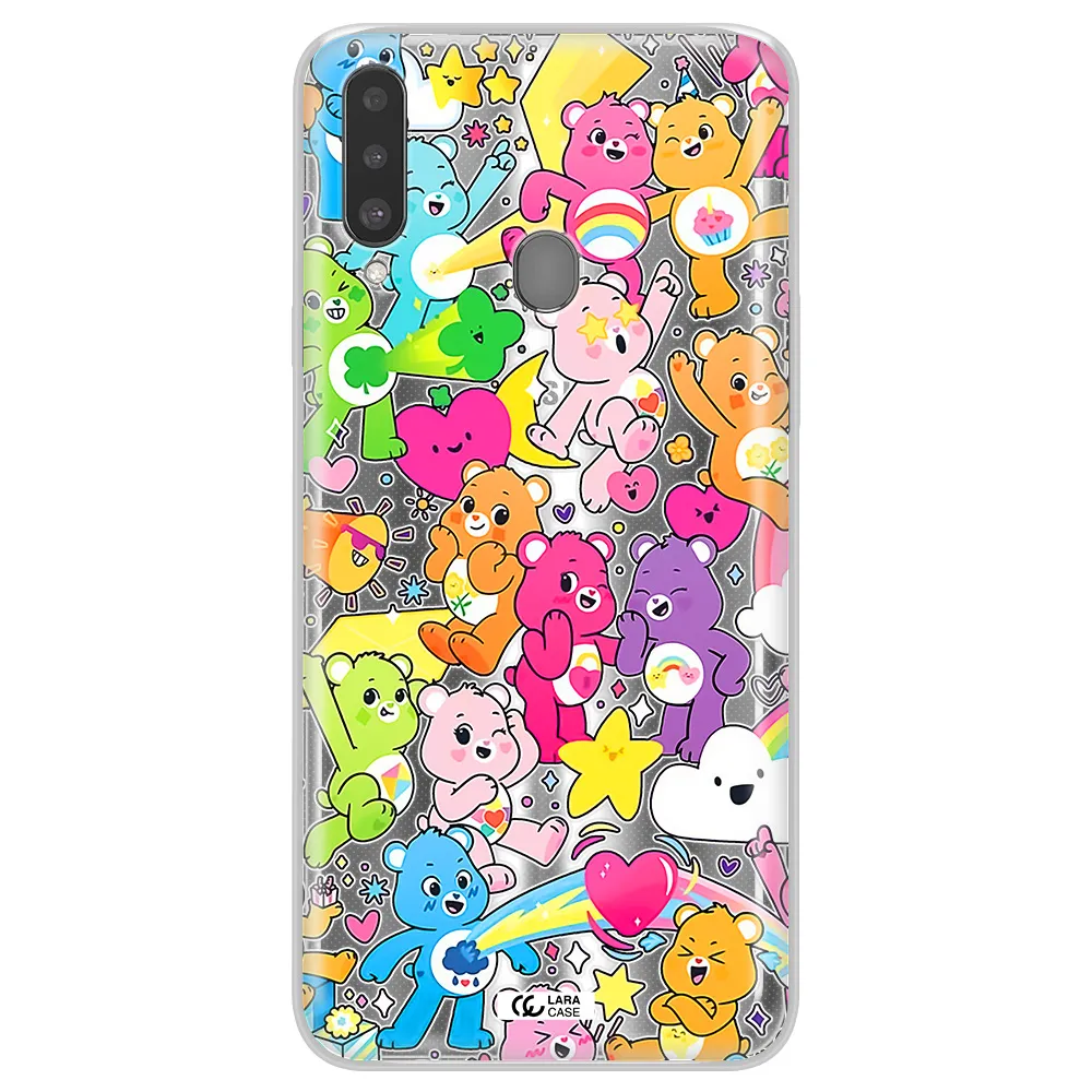 a pattern of cartoon bears Samsung A20S Clear TPU Case
