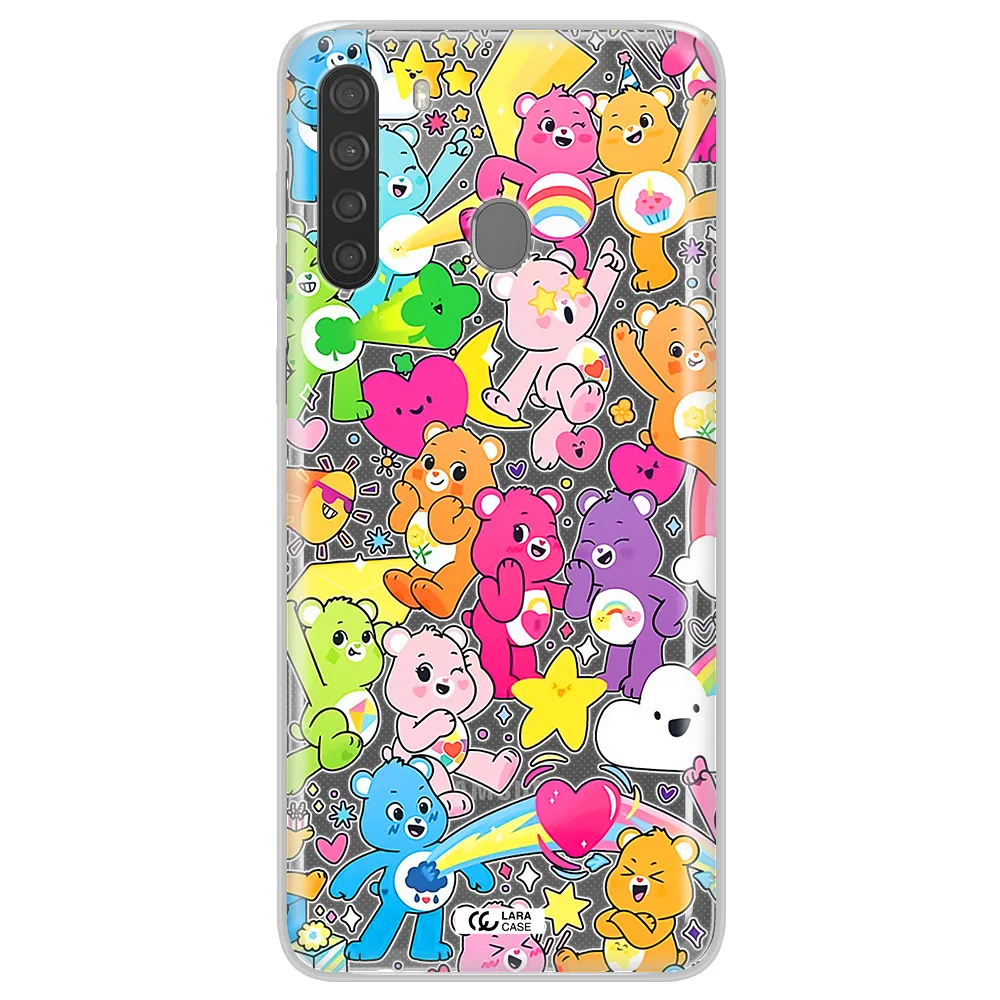 a pattern of cartoon bears Samsung A21 Clear TPU Case