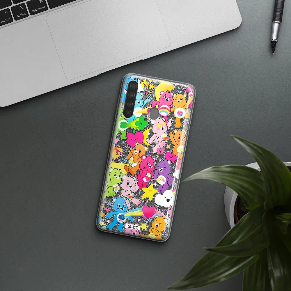a pattern of cartoon bears Samsung A21 Clear TPU Case