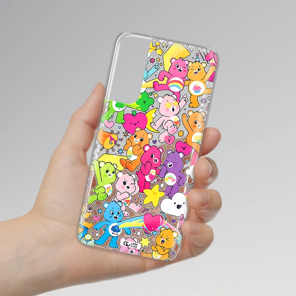 a pattern of cartoon bears Samsung A21 Fe Clear TPU Case