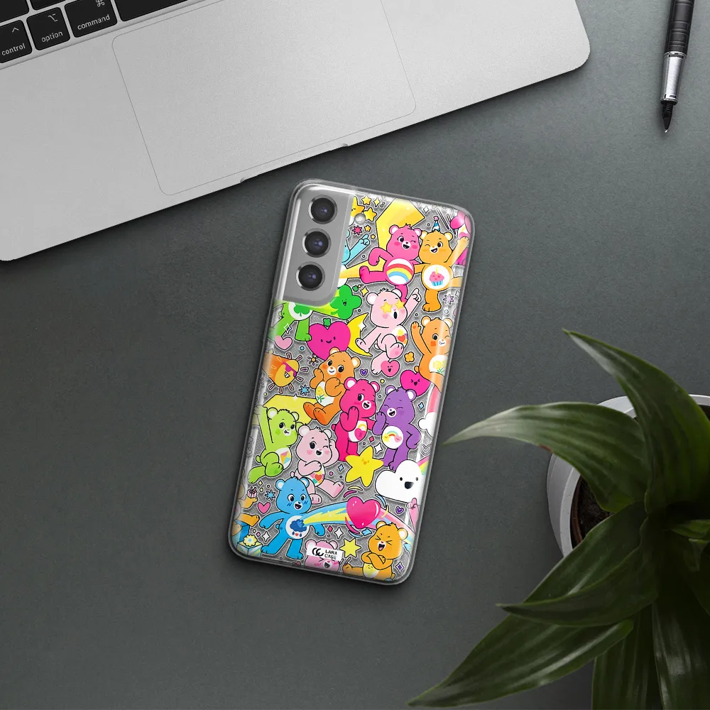 a pattern of cartoon bears Samsung A21 Fe Clear TPU Case