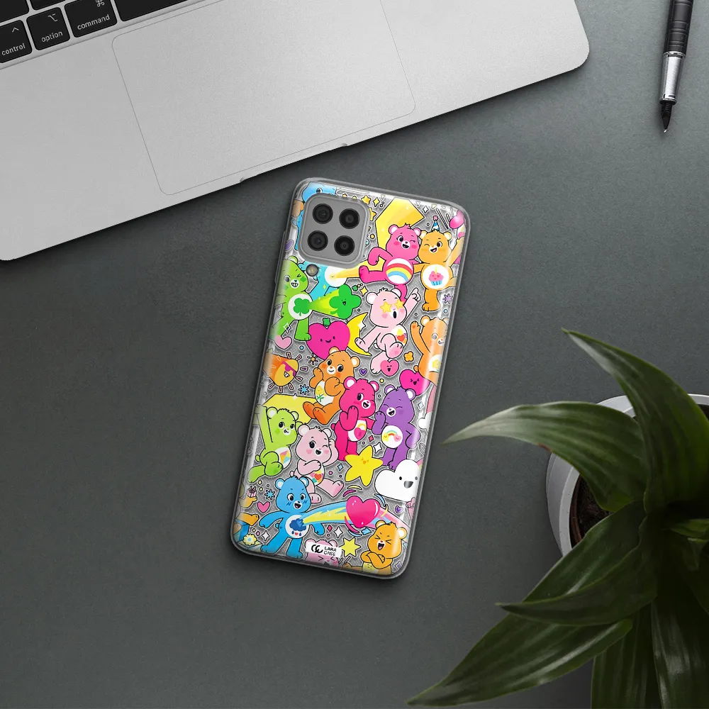 a pattern of cartoon bears Samsung A22 4g Clear TPU Case