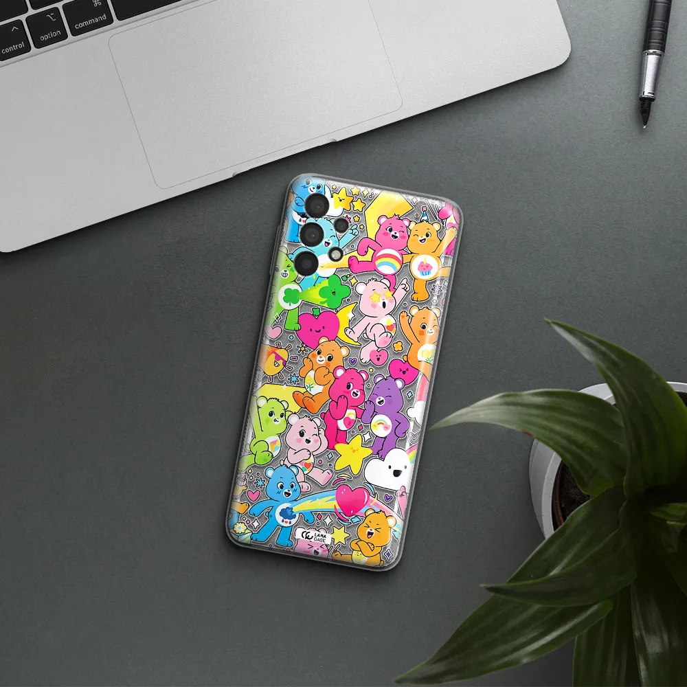 a pattern of cartoon bears Samsung A32 Clear TPU Case