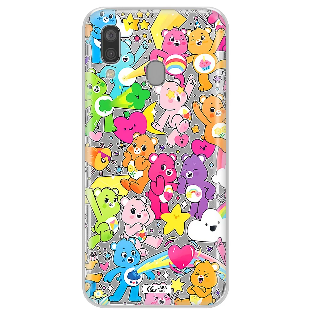 a pattern of cartoon bears Samsung A40 Clear TPU Case