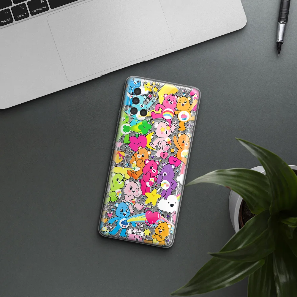A Pattern Of Cartoon Bears Samsung A40S Clear Tpu Case