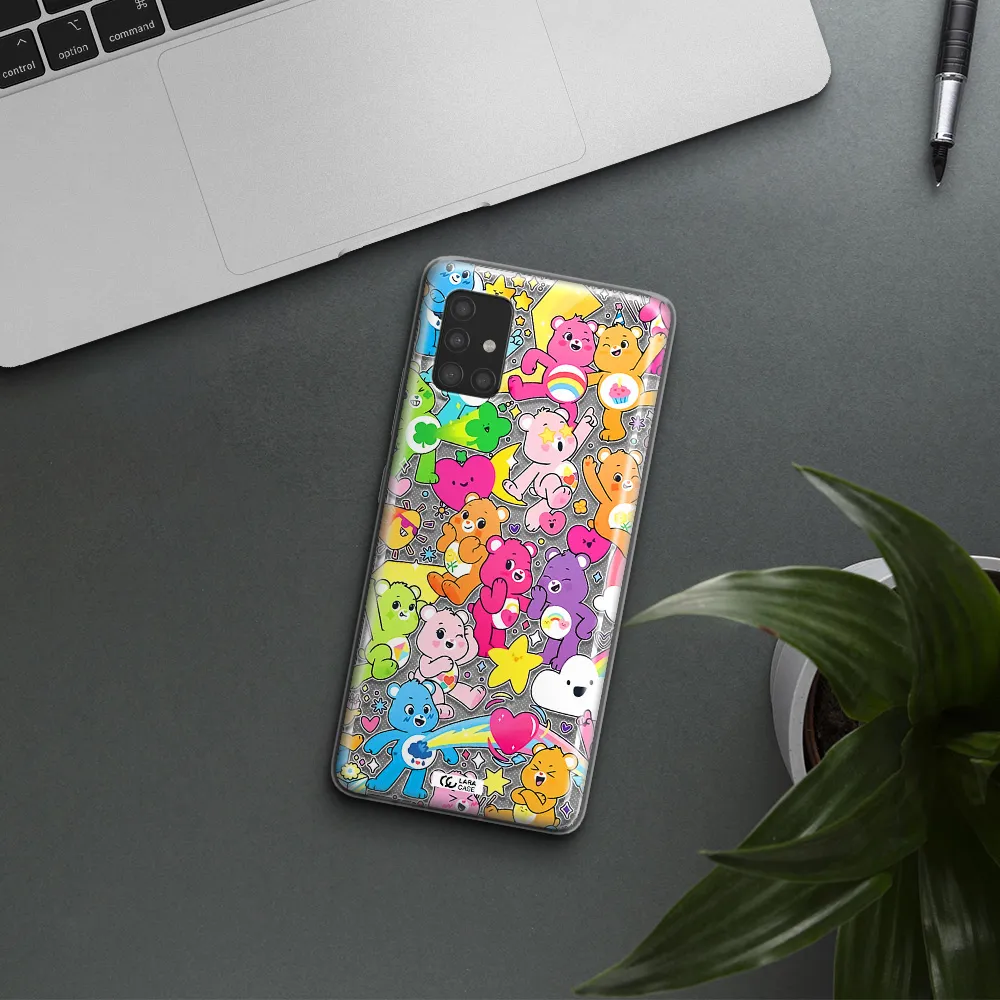 a pattern of cartoon bears Samsung A51 Clear TPU Case