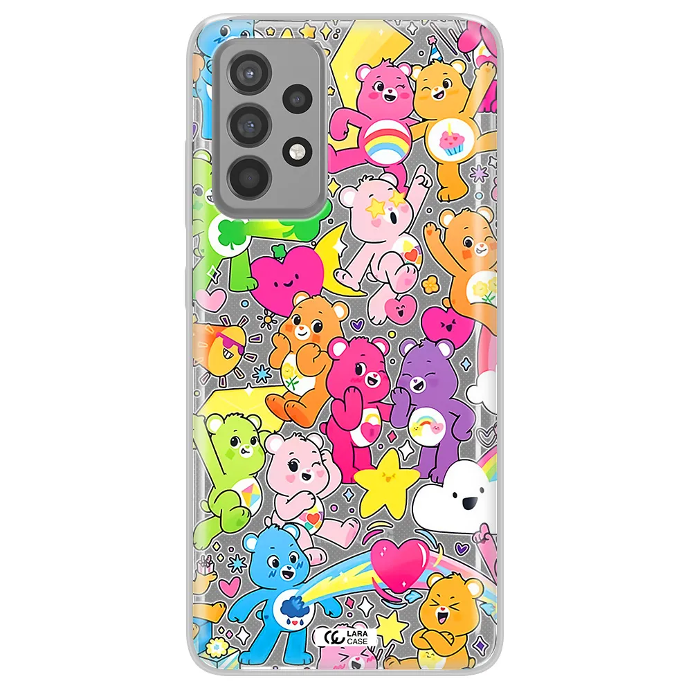 a pattern of cartoon bears Samsung A52 Clear TPU Case