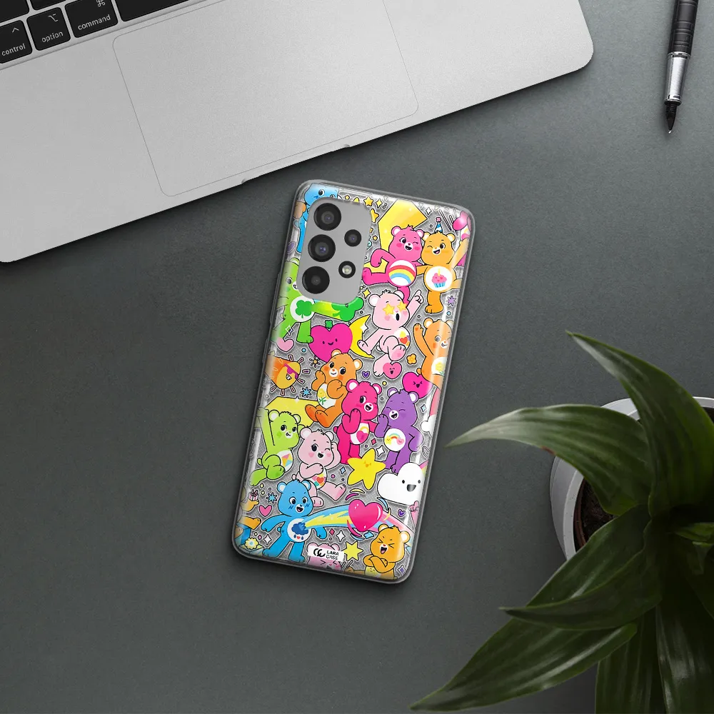 a pattern of cartoon bears Samsung A53 Clear TPU Case