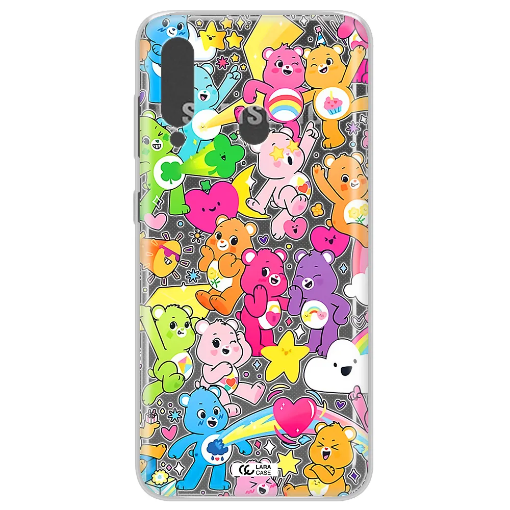 a pattern of cartoon bears Samsung A60 Clear TPU Case