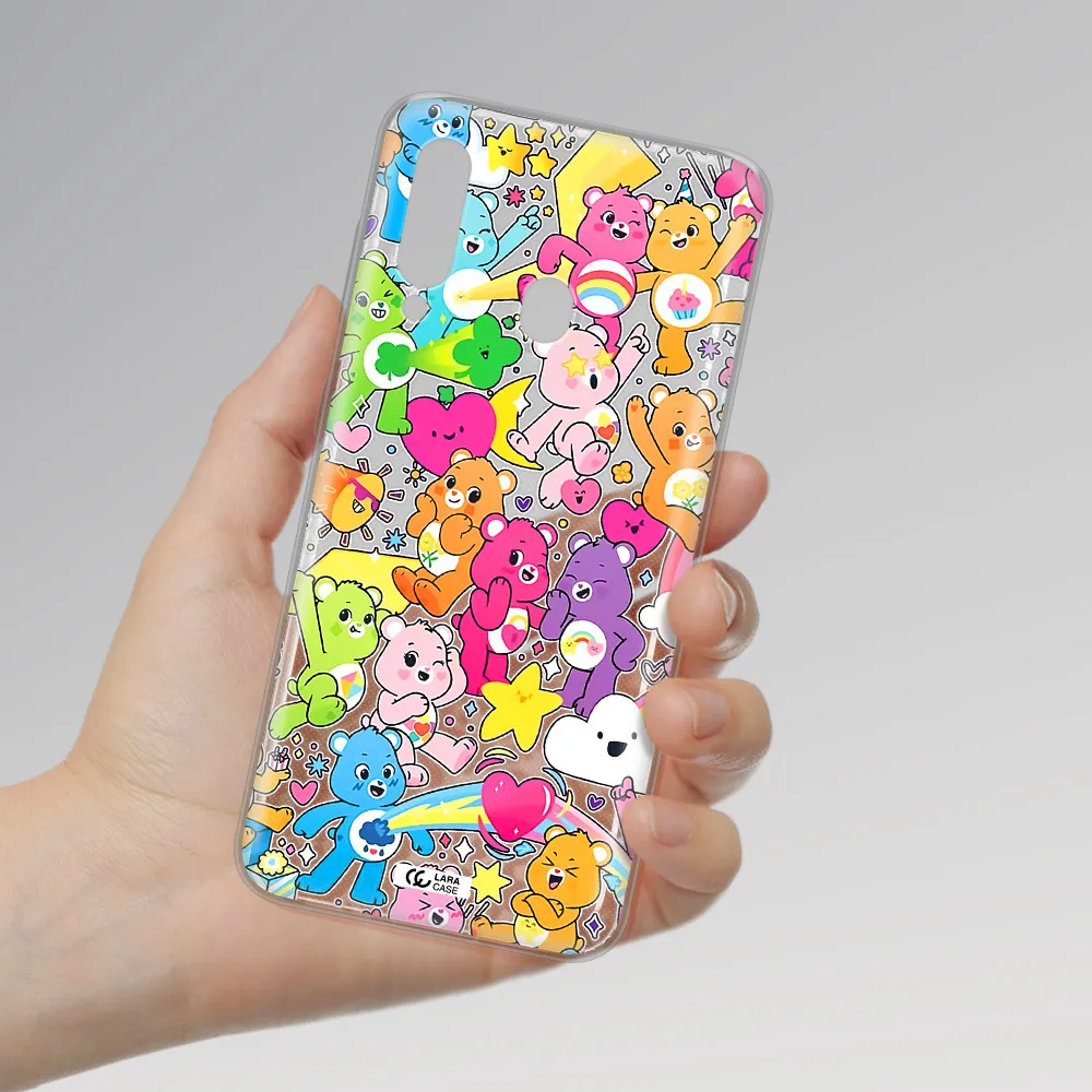 a pattern of cartoon bears Samsung A60 Clear TPU Case
