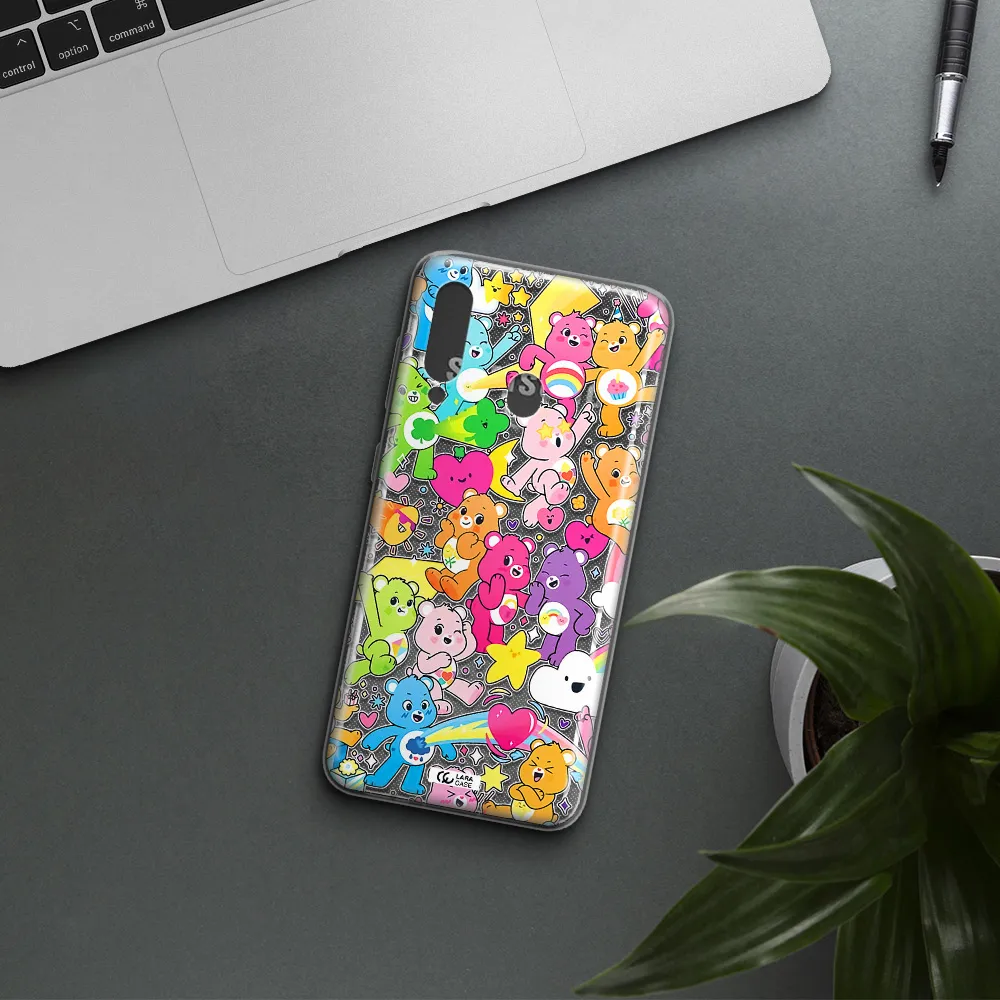 a pattern of cartoon bears Samsung A60 Clear TPU Case
