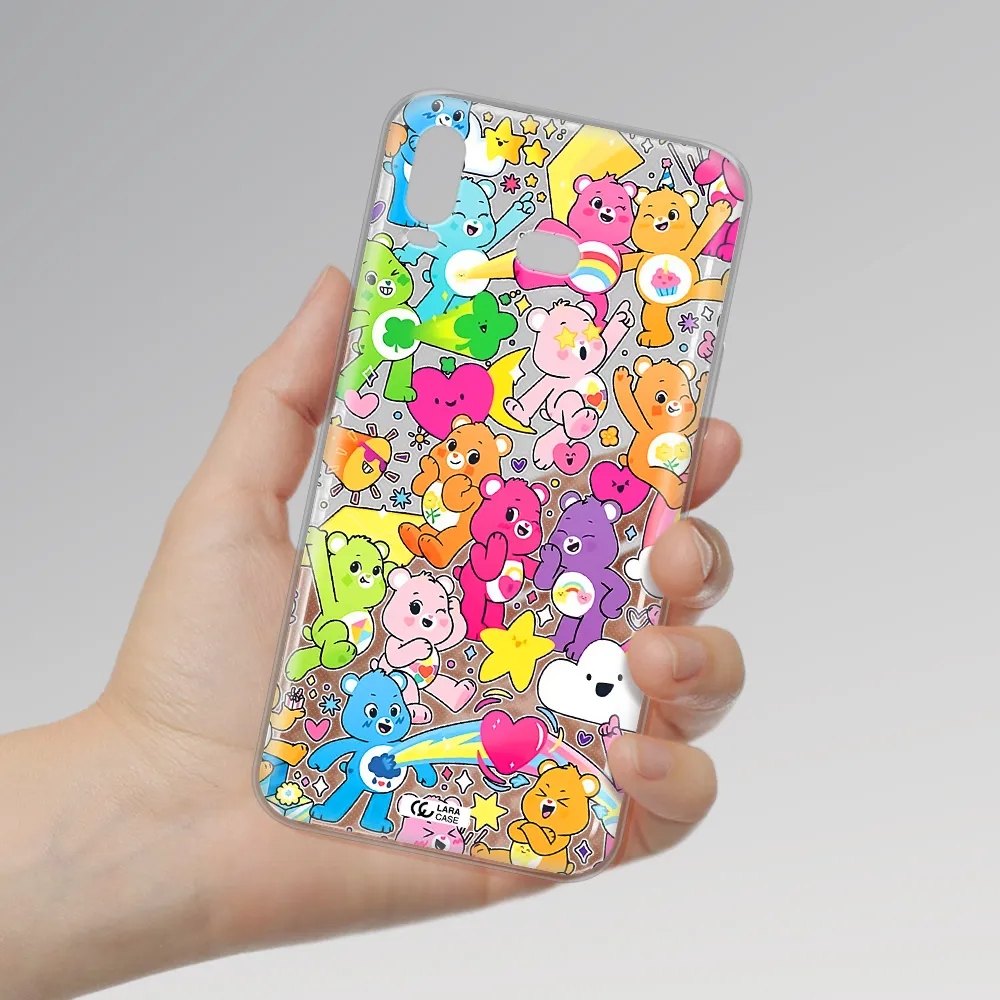 a pattern of cartoon bears Samsung A6S Clear TPU Case