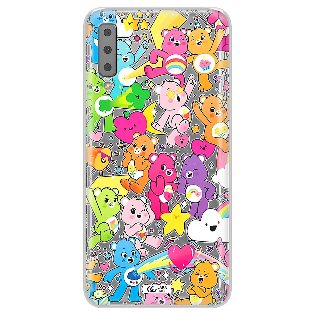 a pattern of cartoon bears Samsung A7 2018 Clear TPU Case