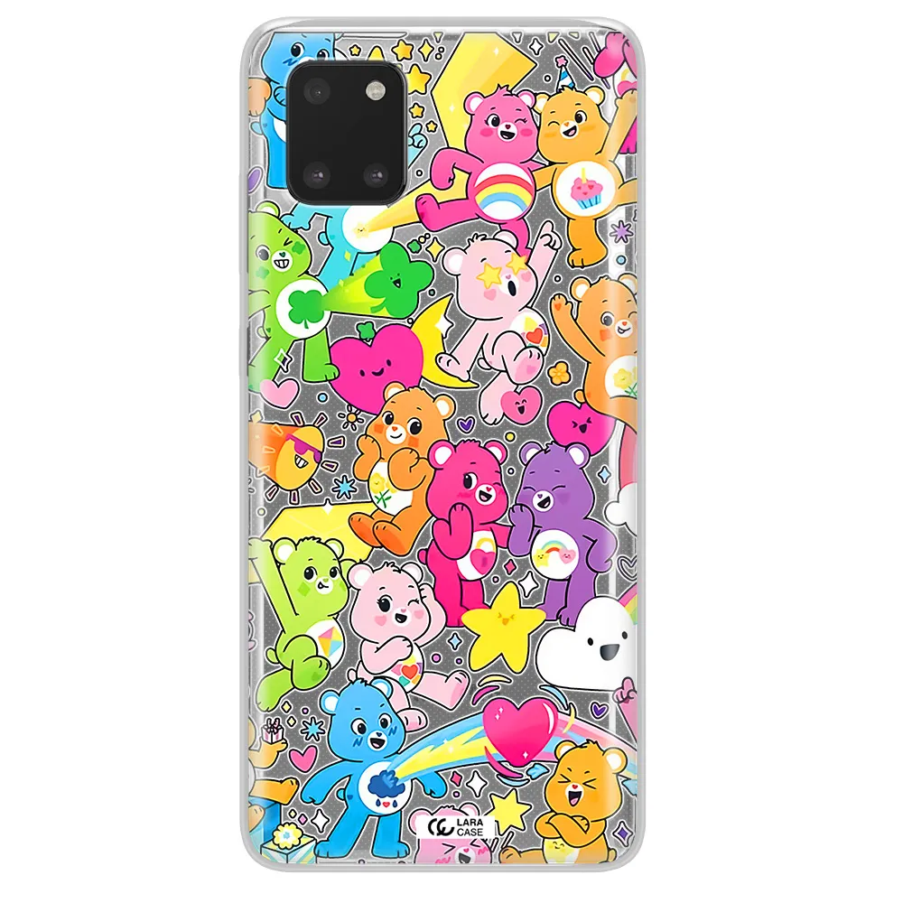 a pattern of cartoon bears Samsung A81 Clear TPU Case