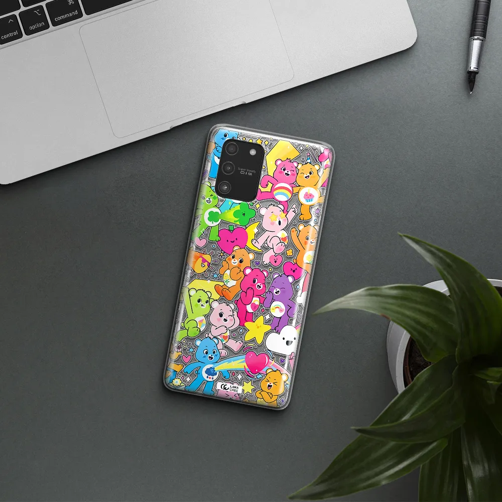 a pattern of cartoon bears Samsung A91 Clear TPU Case