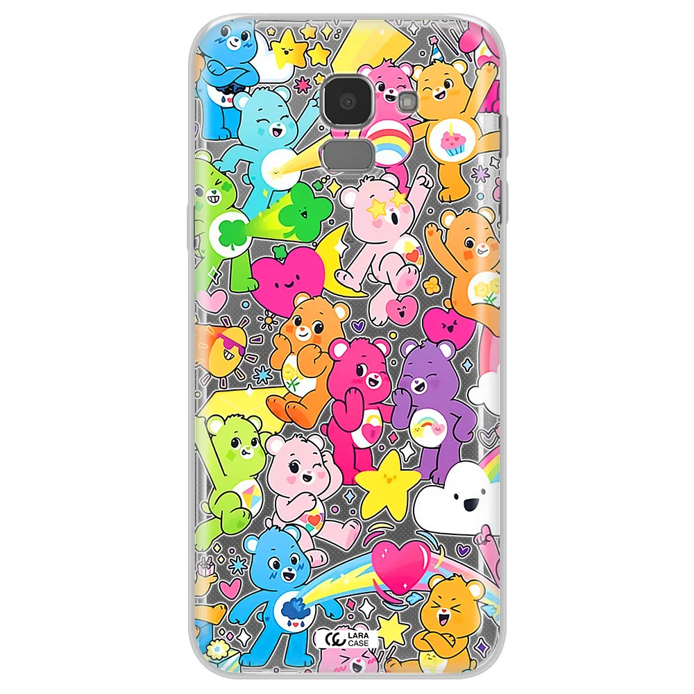 a pattern of cartoon bears Samsung J6 Clear TPU Case