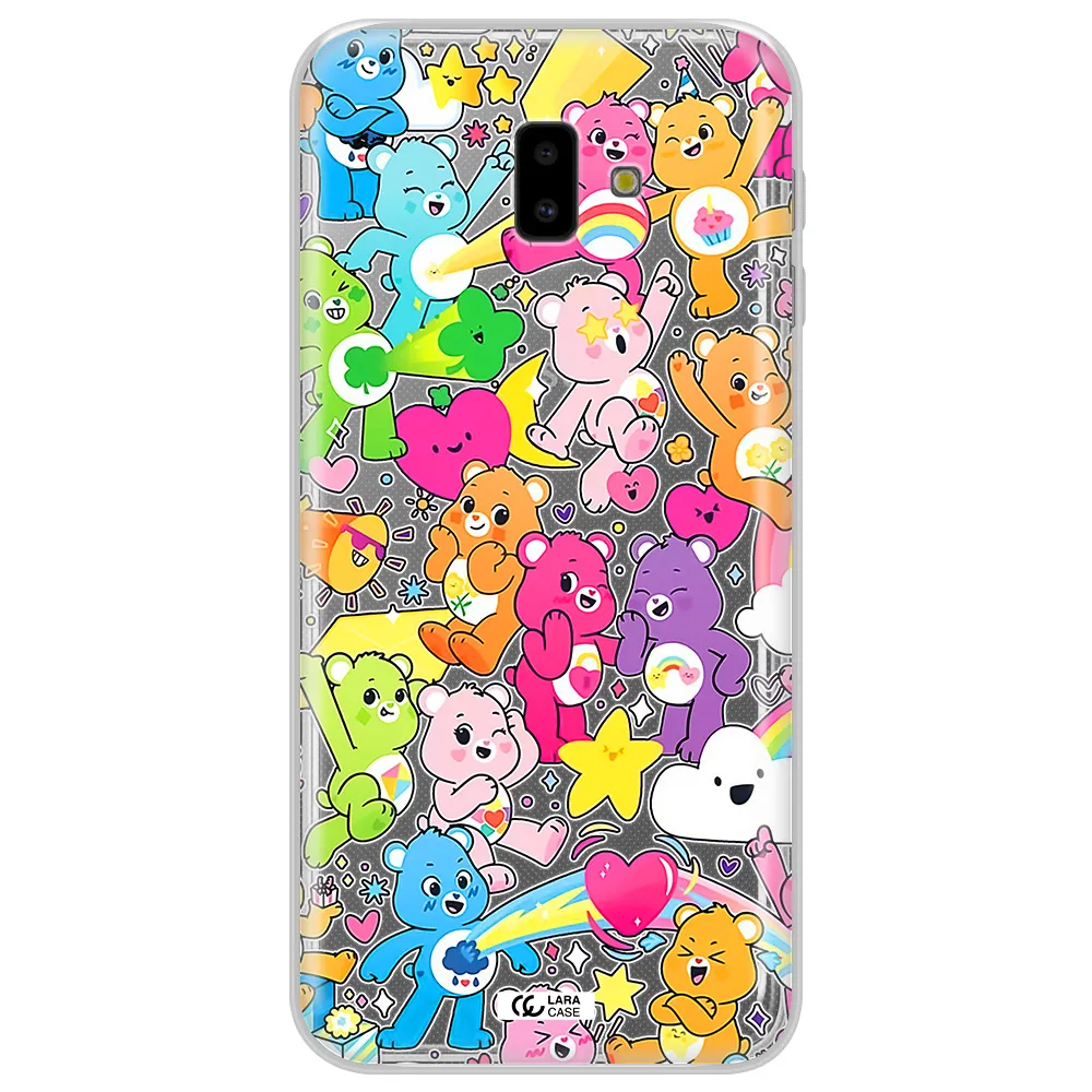 a pattern of cartoon bears Samsung J6 Plus Clear TPU Case