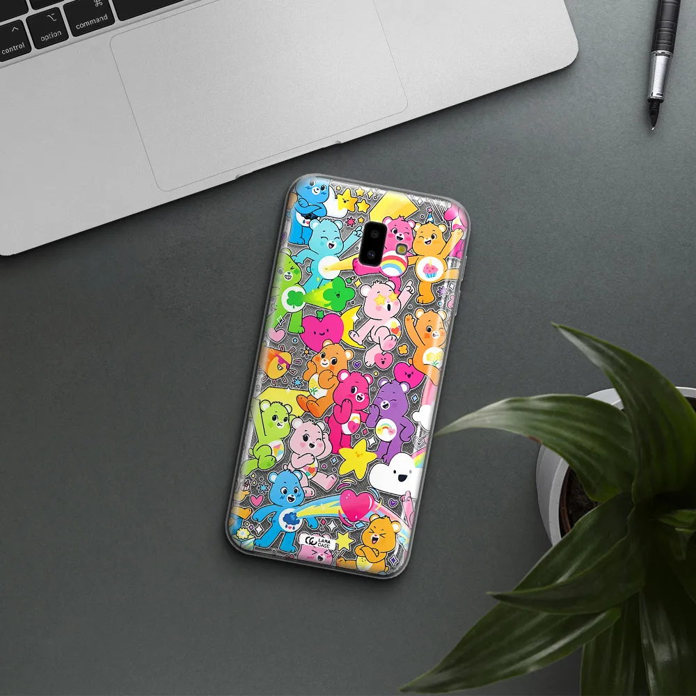 a pattern of cartoon bears Samsung J6 Plus Clear TPU Case