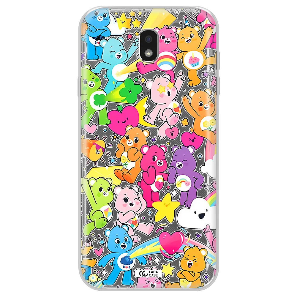 a pattern of cartoon bears Samsung J7 Pro Clear TPU Case