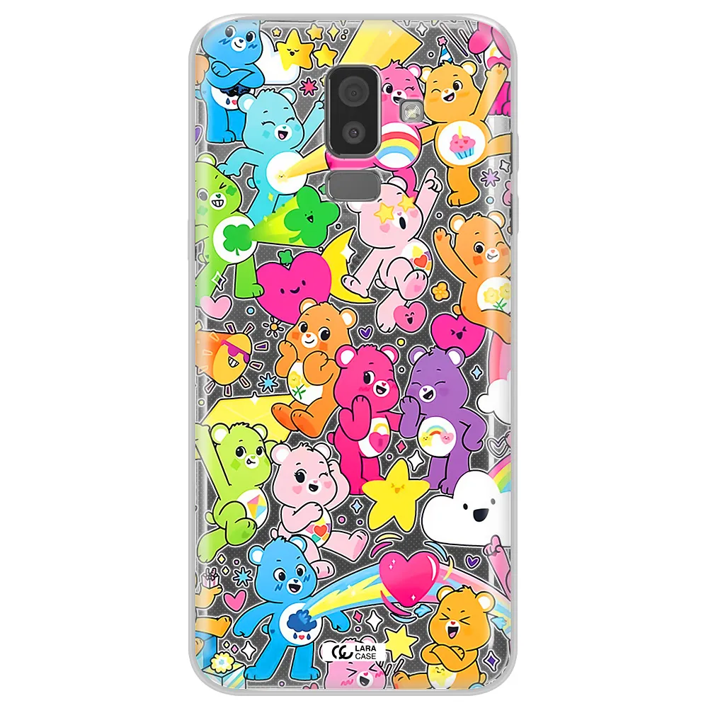 a pattern of cartoon bears Samsung J8 Clear TPU Case