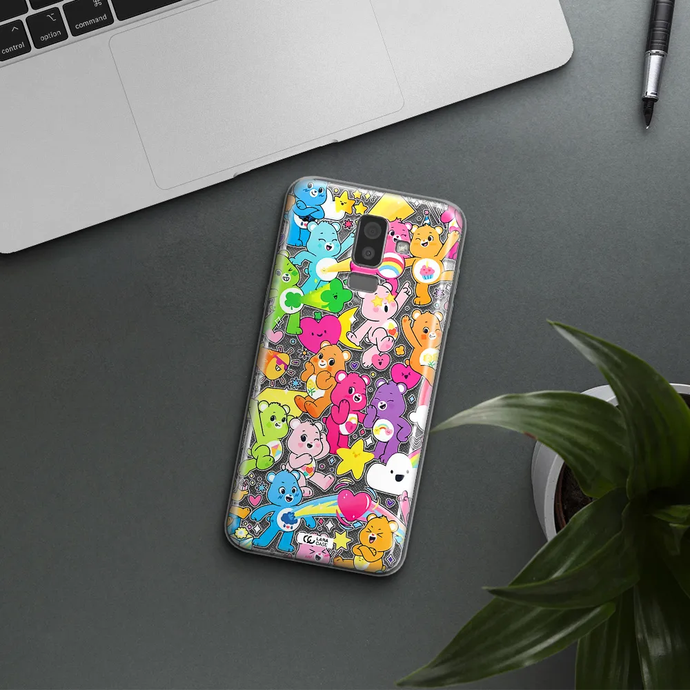 a pattern of cartoon bears Samsung J8 Clear TPU Case
