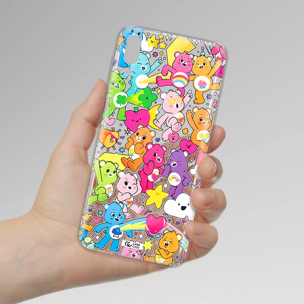 a pattern of cartoon bears Samsung M10 Clear TPU Case