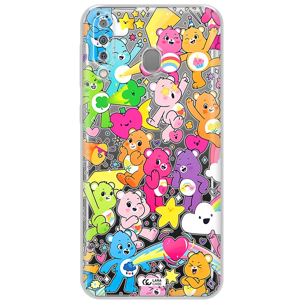 a pattern of cartoon bears Samsung M30 Clear TPU Case