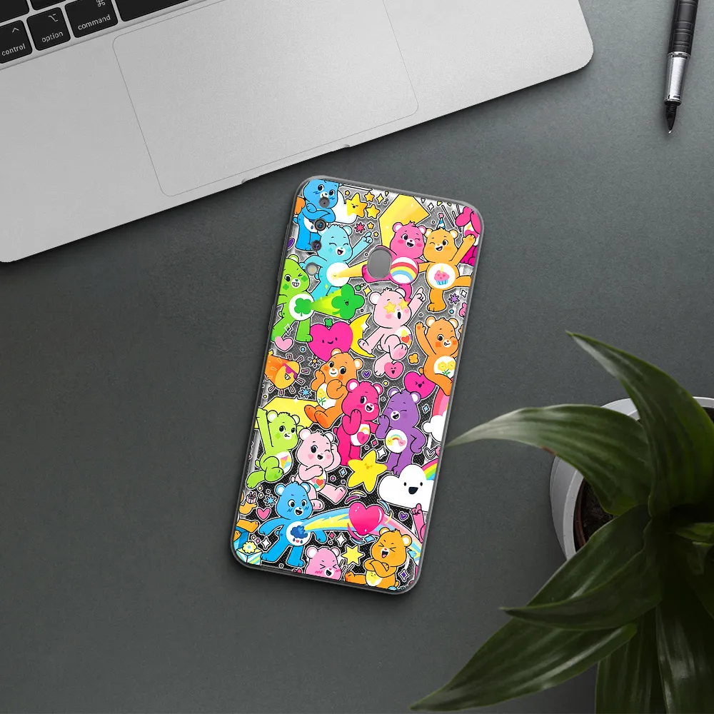 a pattern of cartoon bears Samsung M30 Clear TPU Case