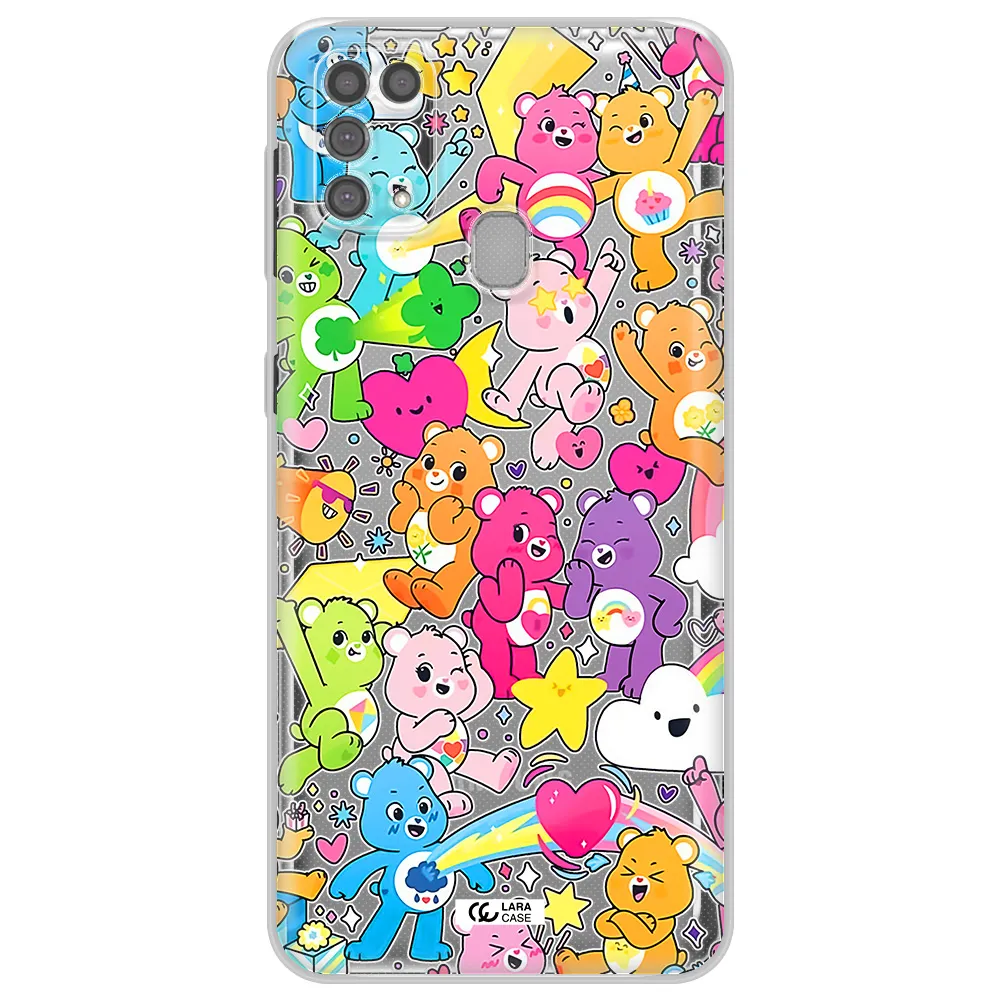 a pattern of cartoon bears Samsung M31 Clear TPU Case