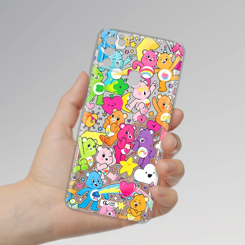 a pattern of cartoon bears Samsung M31 Clear TPU Case