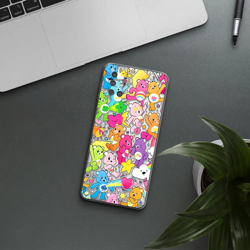 a pattern of cartoon bears Samsung M31S Clear TPU Case