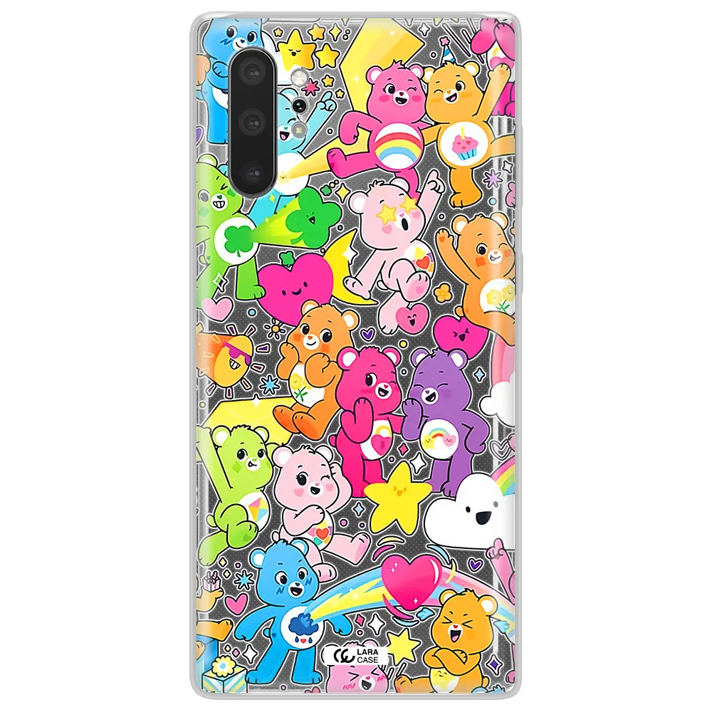 a pattern of cartoon bears Samsung Note 10 Plus Clear TPU Case