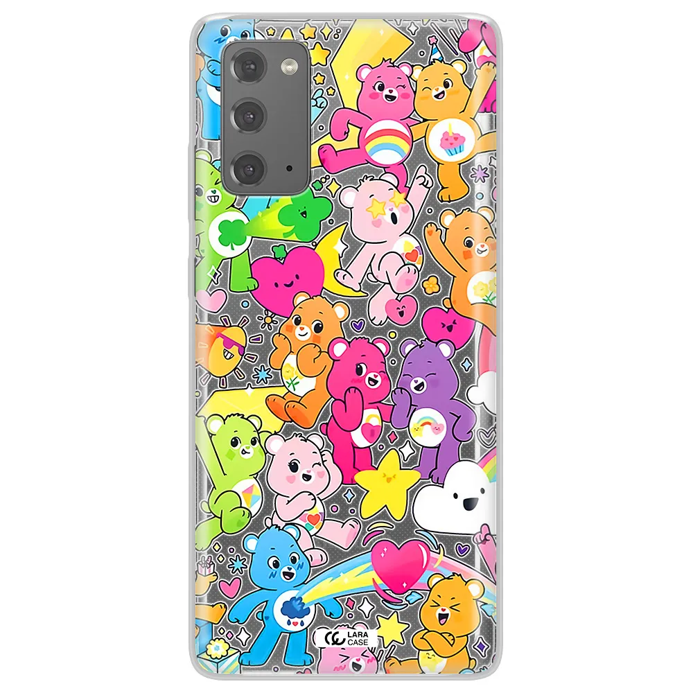 a pattern of cartoon bears Samsung Note 20 Clear TPU Case