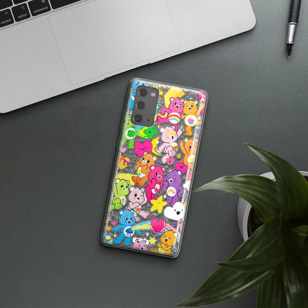 a pattern of cartoon bears Samsung Note 20 Clear TPU Case