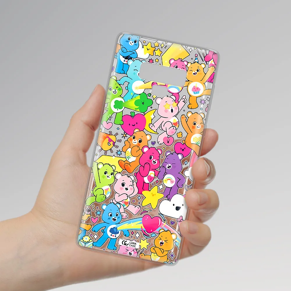 a pattern of cartoon bears Samsung Note 9 Clear TPU Case